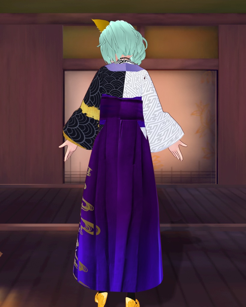 袴シリーズパンプスセット 月夜の花