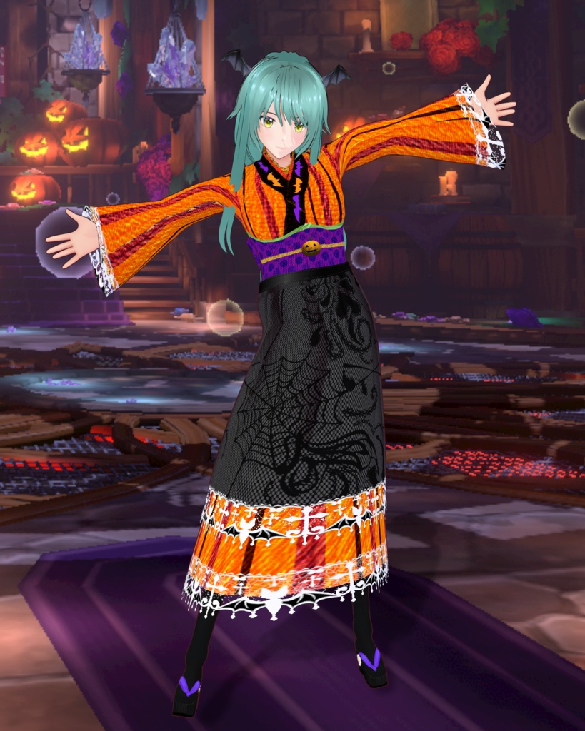 ハロウィン和服メイド衣装