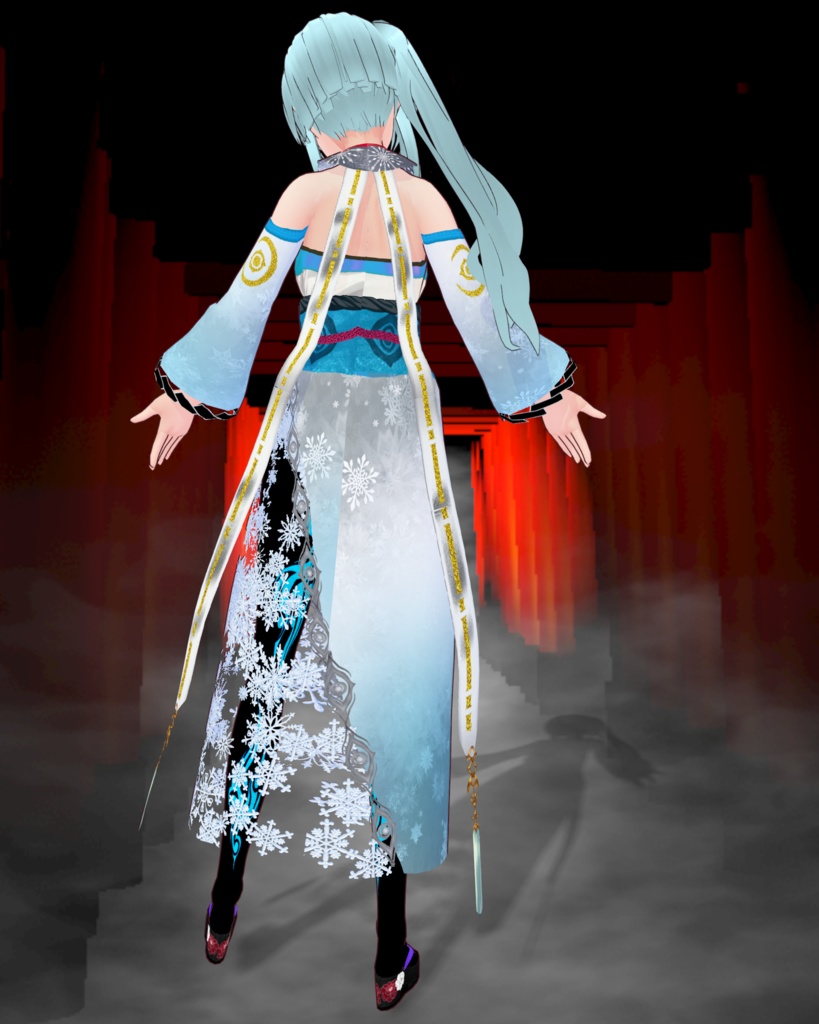 雪妖の衣(ドレス、タイツ、草履セット)