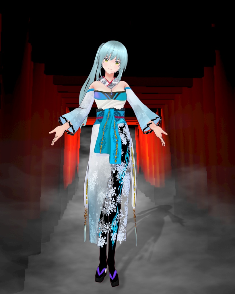 雪妖の衣(ドレス、タイツ、草履セット)