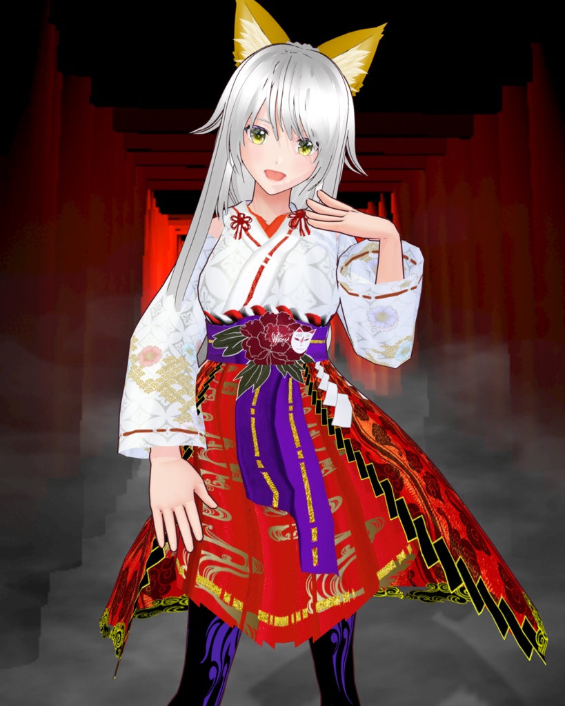 神使の装束 (紅粧、ドレス、タイツ、草履 セット)