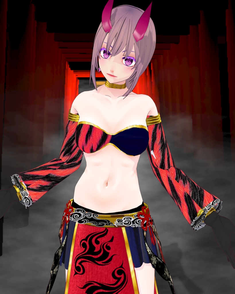 紅(くれない) ドレス ニーソ 草履のセット