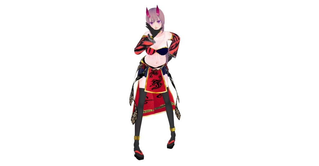  紅(くれない) ドレス　ニーソ　草履のセット
