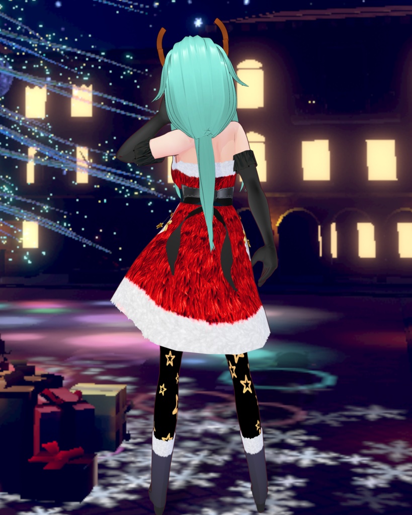 クリスマスサンタメイド衣装 ブーツ、レッグウェア、アームカバーセット