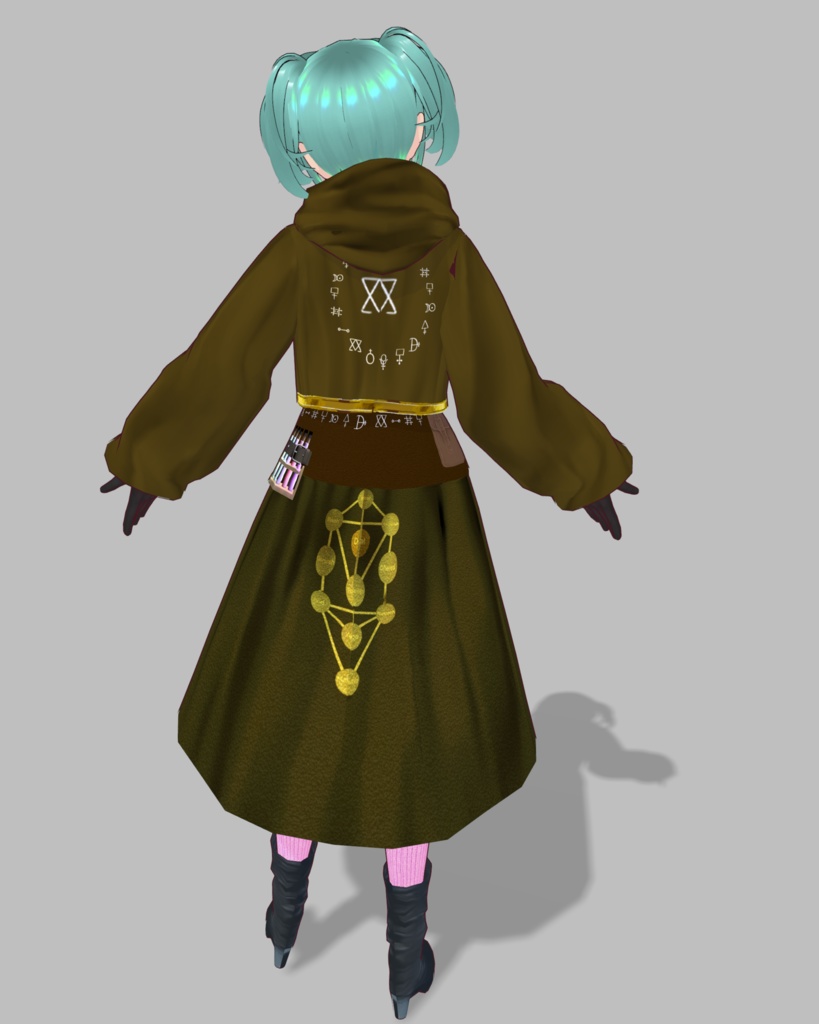 見習い錬金術師の衣ピンクと黄緑の2色