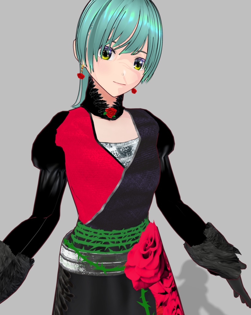 ローズウィッチドレス(手袋、イヤリング、ブーツセット)