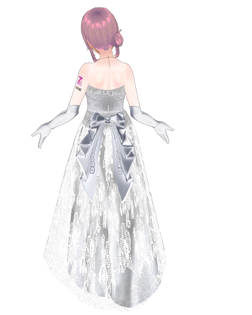 薔薇の花嫁衣装(ドレス、ヒール、手袋のセット)