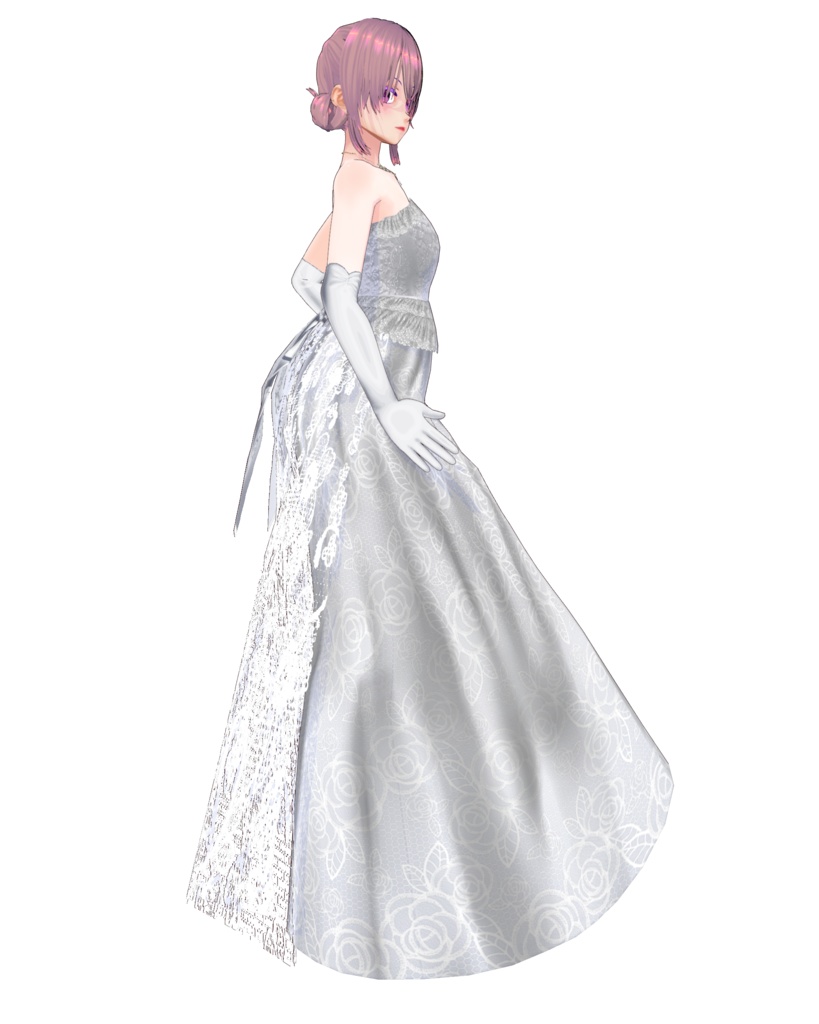 薔薇の花嫁衣装(ドレス、ヒール、手袋のセット)