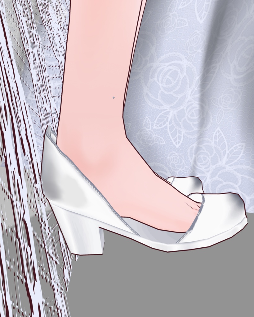 薔薇の花嫁衣装(ドレス、ヒール、手袋のセット)