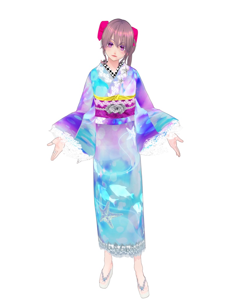 人魚の夢(着物、草履のセット)