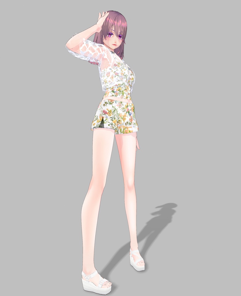 サマーニット花柄ツーピース