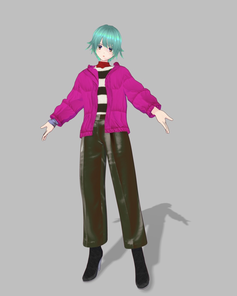 あったかダウンニットコーデ5色(vroid)