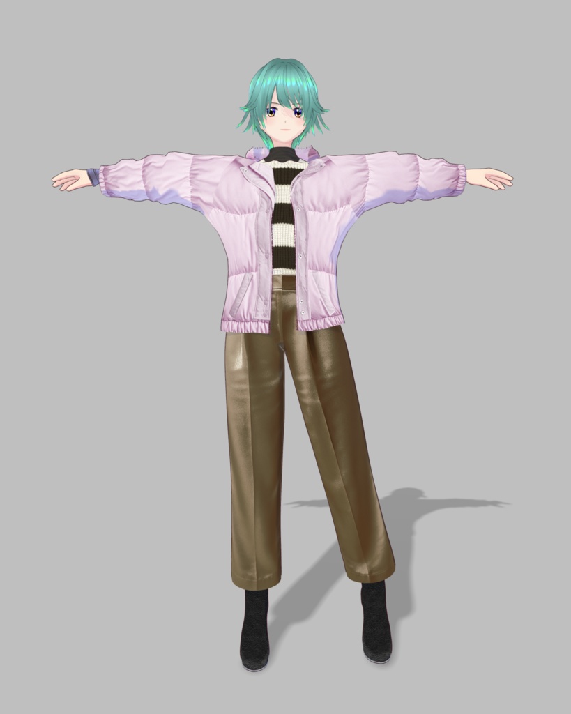 あったかダウンニットコーデ5色(vroid)