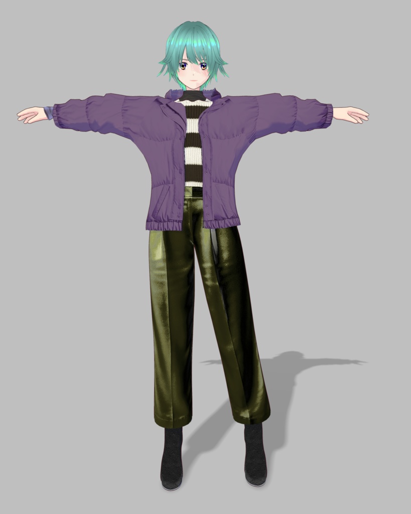 あったかダウンニットコーデ5色(vroid)