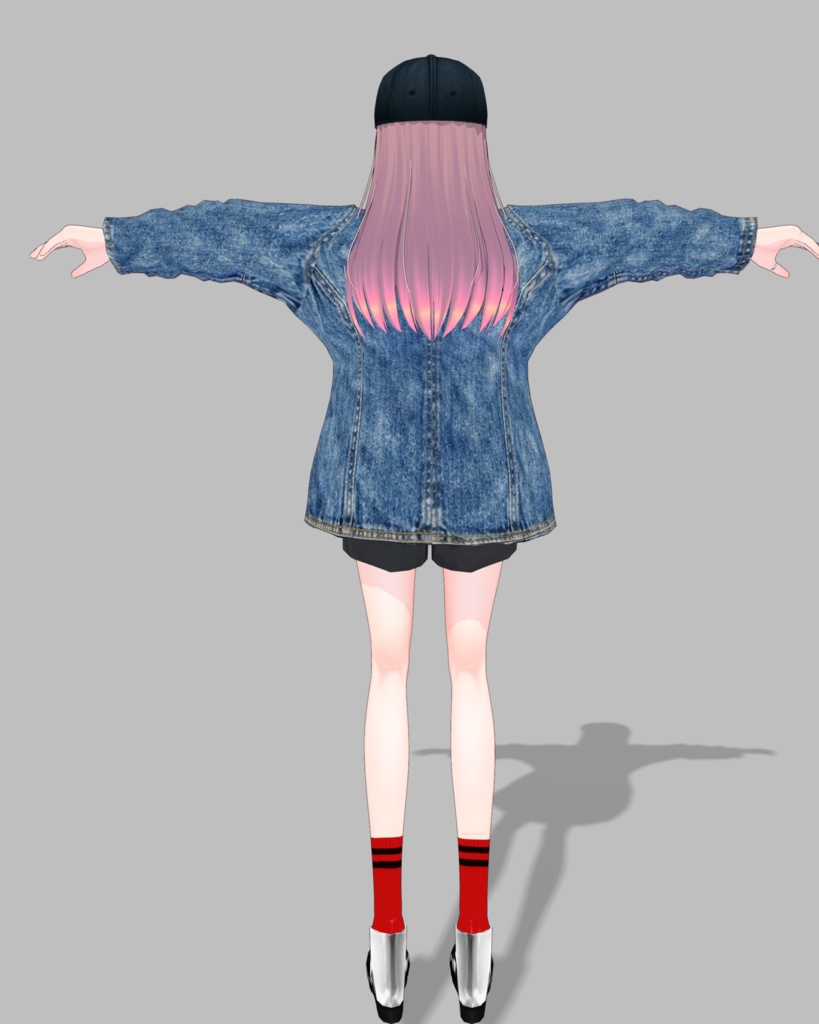 デコれるtシャツデニムコーデ【vroid】
