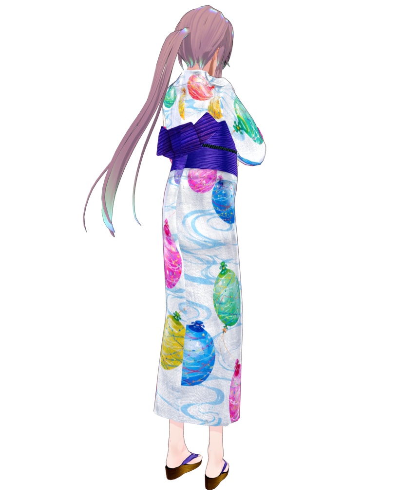 水風船の気持ち【浴衣Vroid】帯色3色