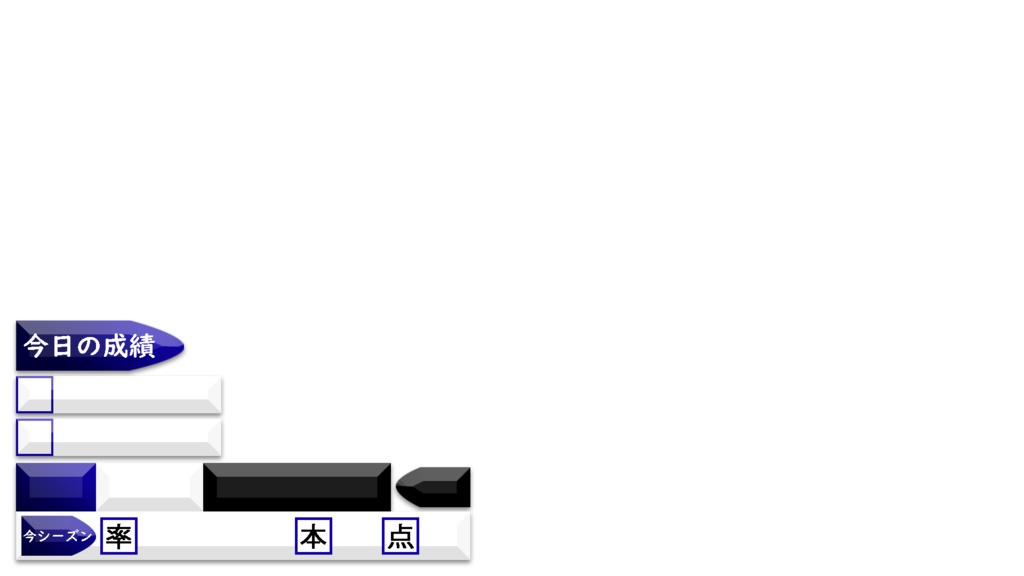 【野球中継風】テロップベース7点セット(PNG画像)