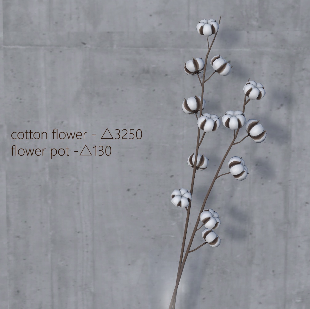  001. cotton flower - 3D