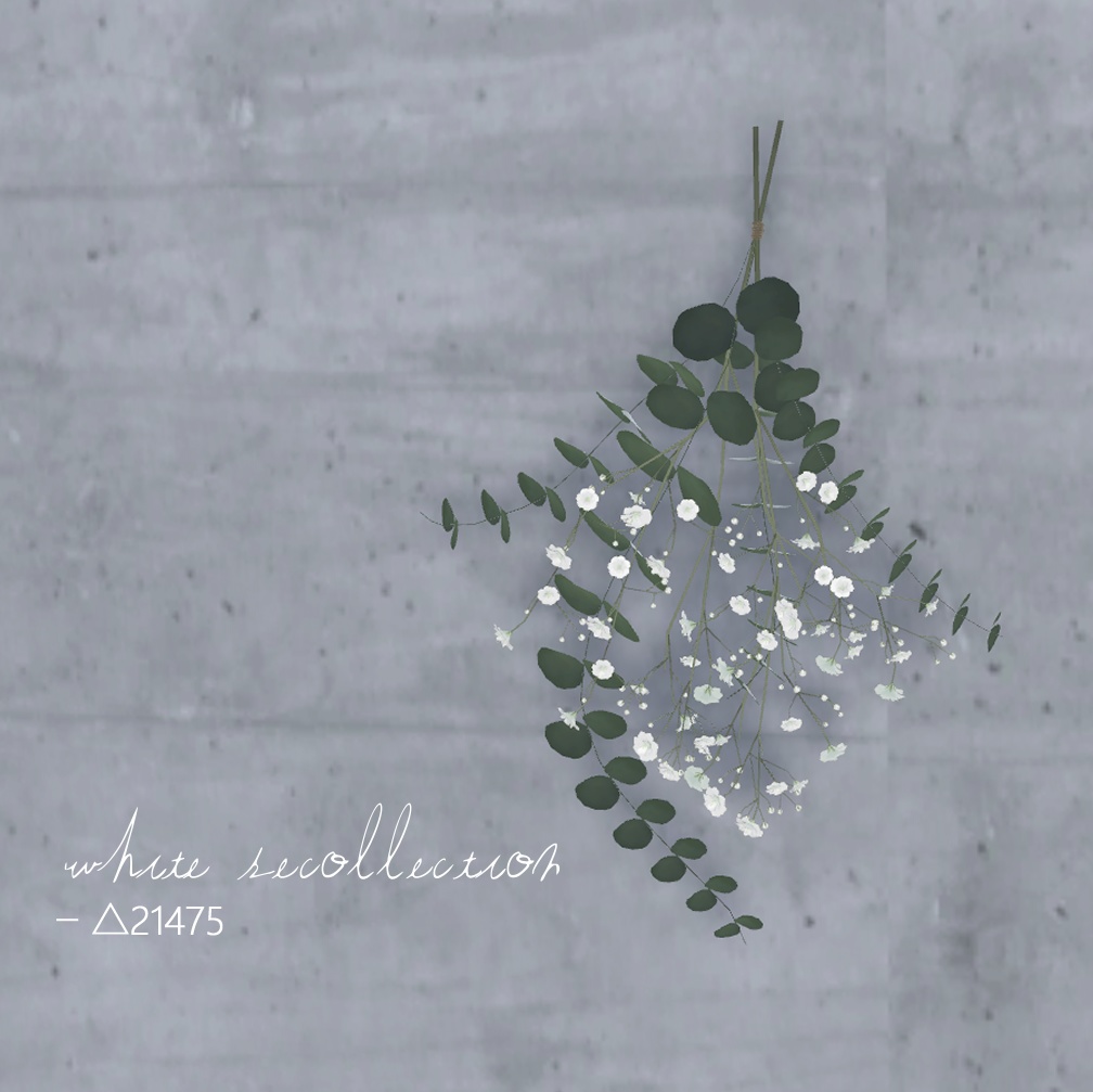 white recollection - 3D flowerswag