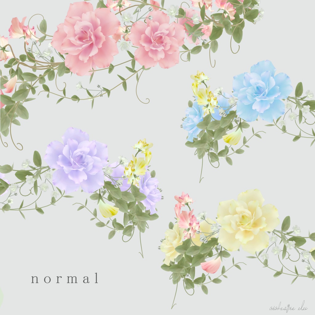 rose & sweetpea - 3D