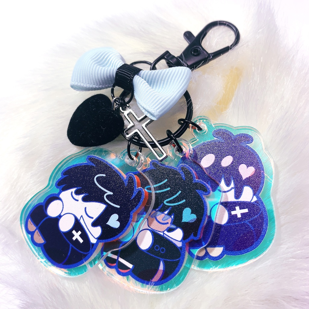 WWWまめすよ3連アクリルキーホルダー