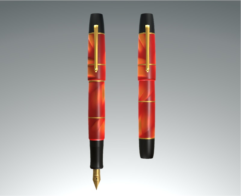 万年筆3Dモデル『焔』