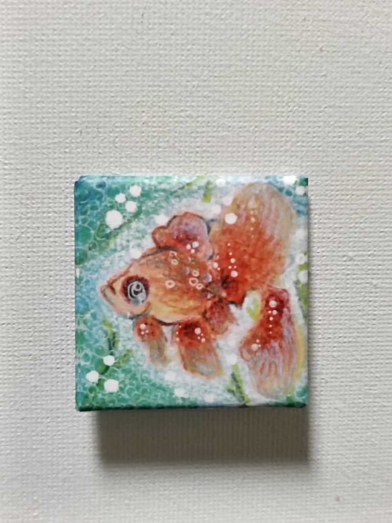 おさかな缶バッジ(しかく)