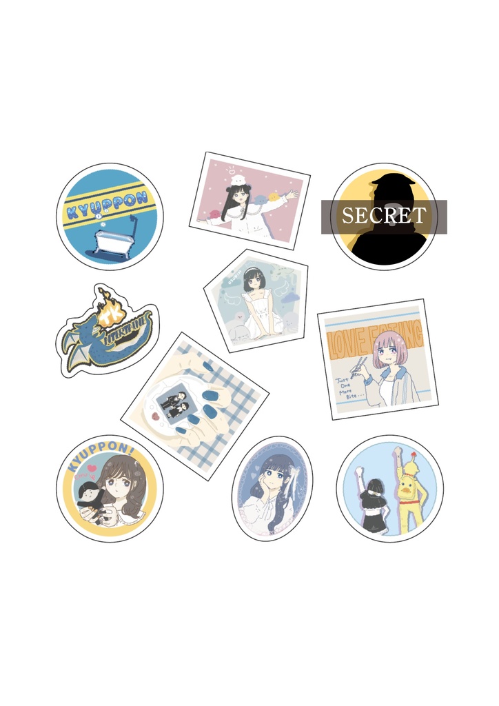 【NEW】《数量限定》きゅっぽんランダムステッカー（2枚セット）