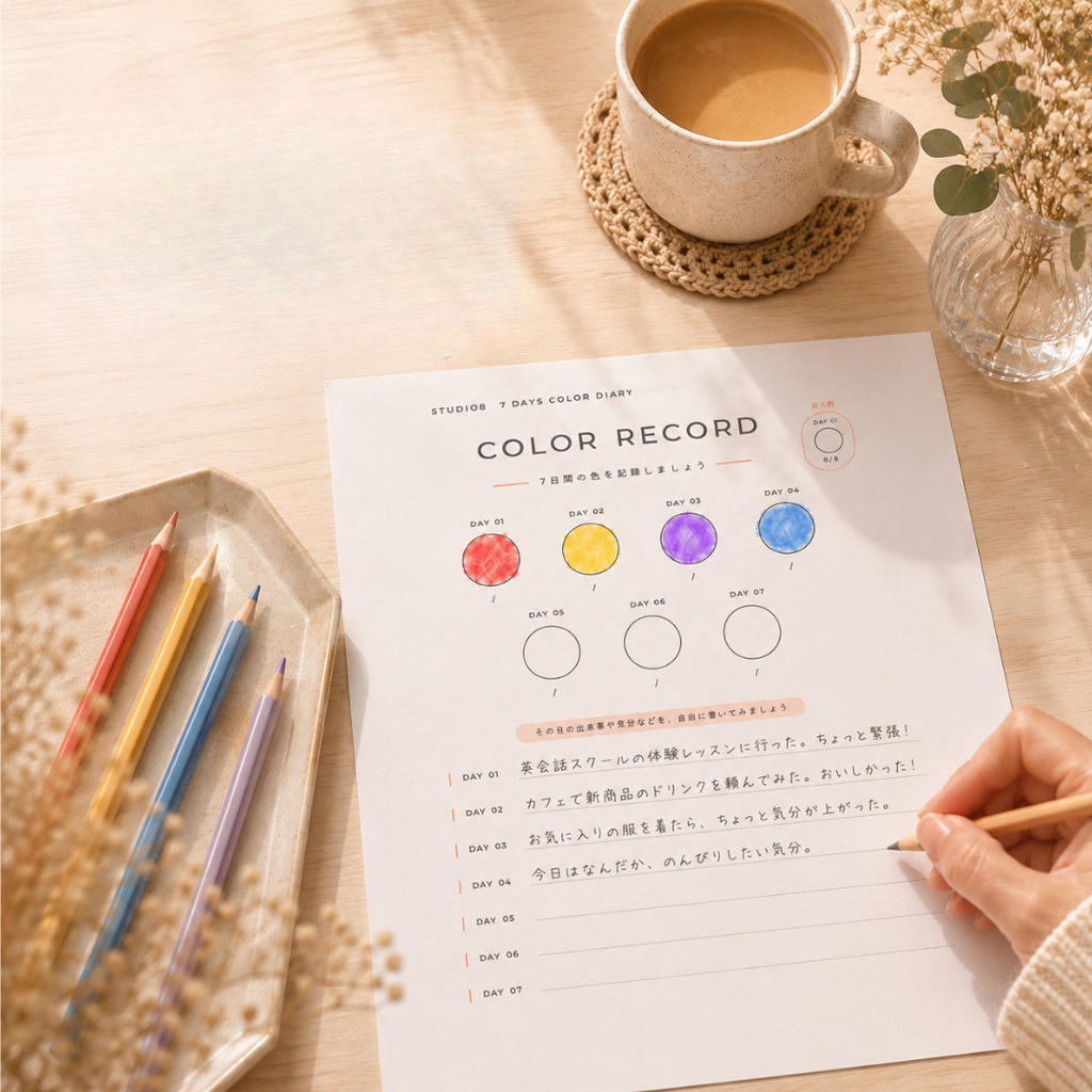 7 DAYS COLOR DIARY|7日間、色で気分を記録するワークブック