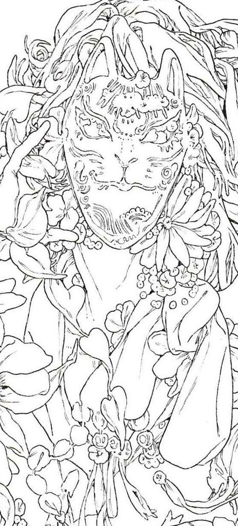 【手描き原画】Series JAPAN - 狐面 (きつねめん) -