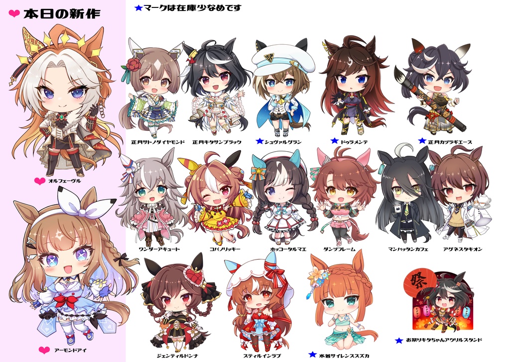 【非公式】ウマ娘アクリルキーホルダー全20種