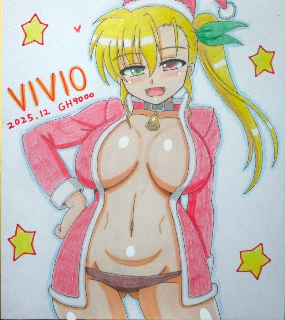 イラスト色紙・サンタ衣装ヴィヴィオ