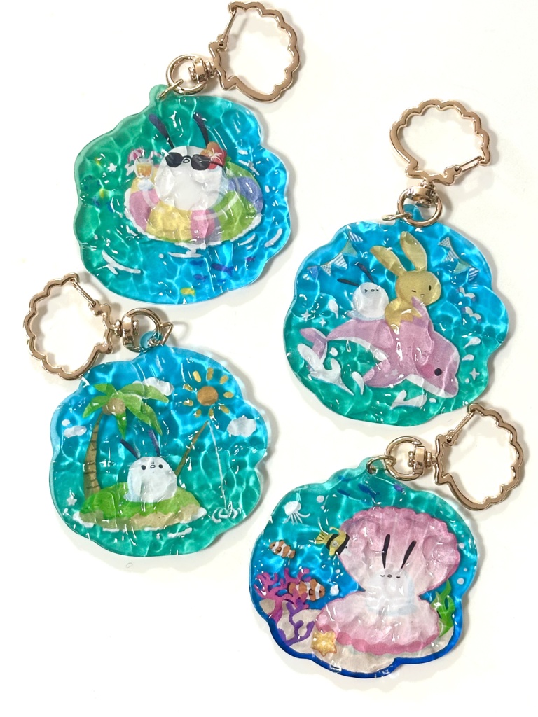 ちゅんこ豆バカンス水面アクキー