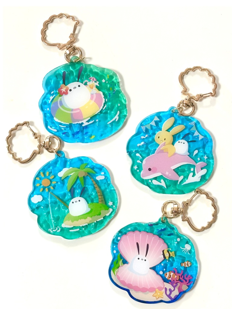 ちゅんこ豆バカンス水面アクキー