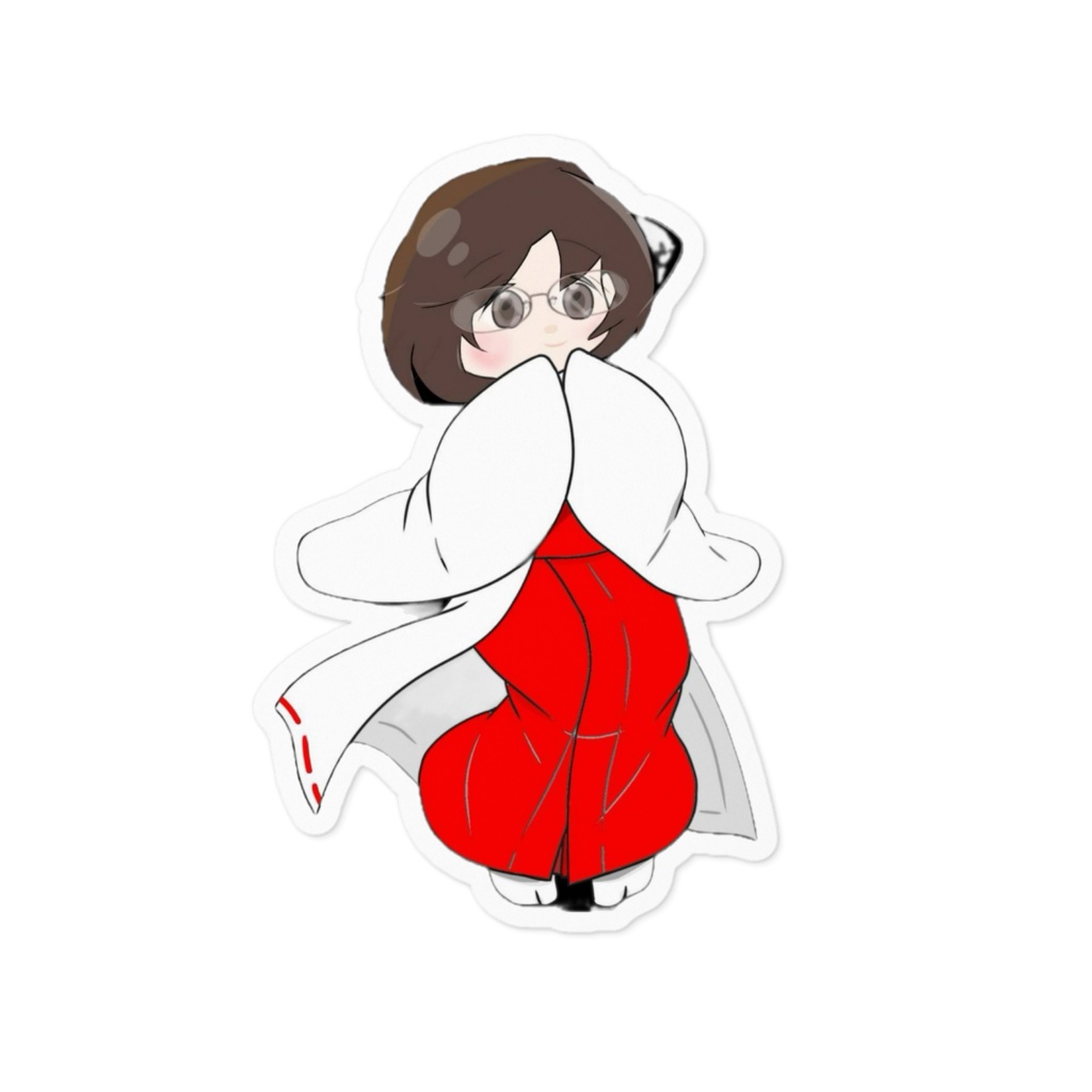 巫女さんステッカー