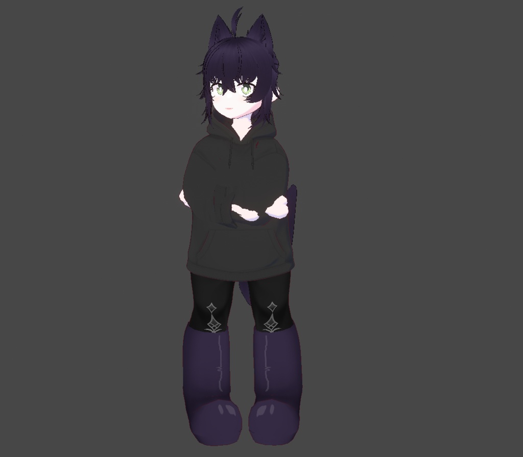 Wolfie [Purple] 3D Chibi Vtuber Model