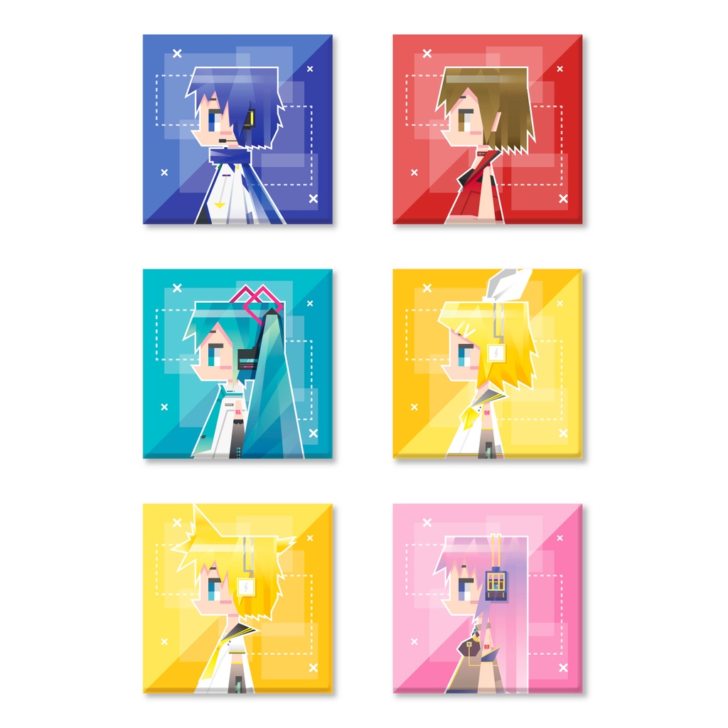 VOCALOID　ピアプロキャラクターズ　スクエア缶バッジ