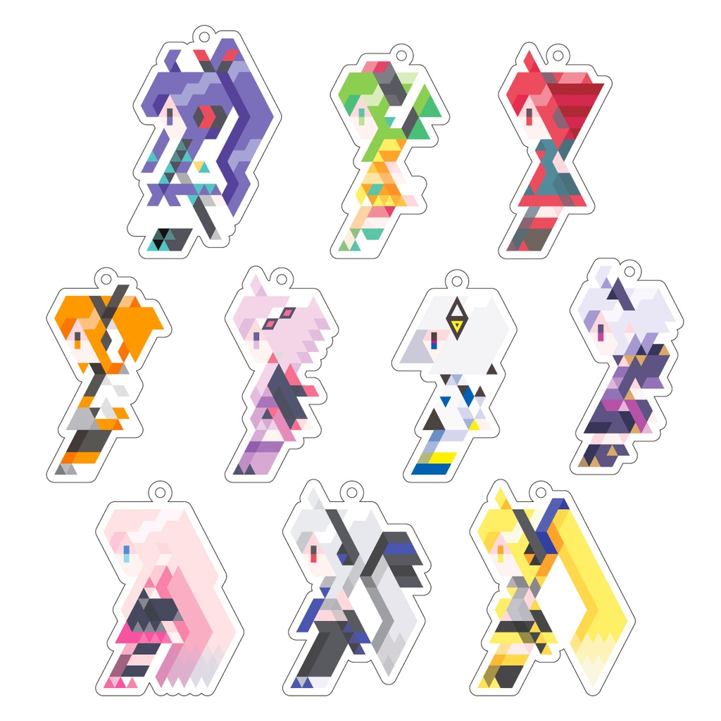 VOCALOID・合成音声キャラなど　三角ドット　アクリルキーホルダー
