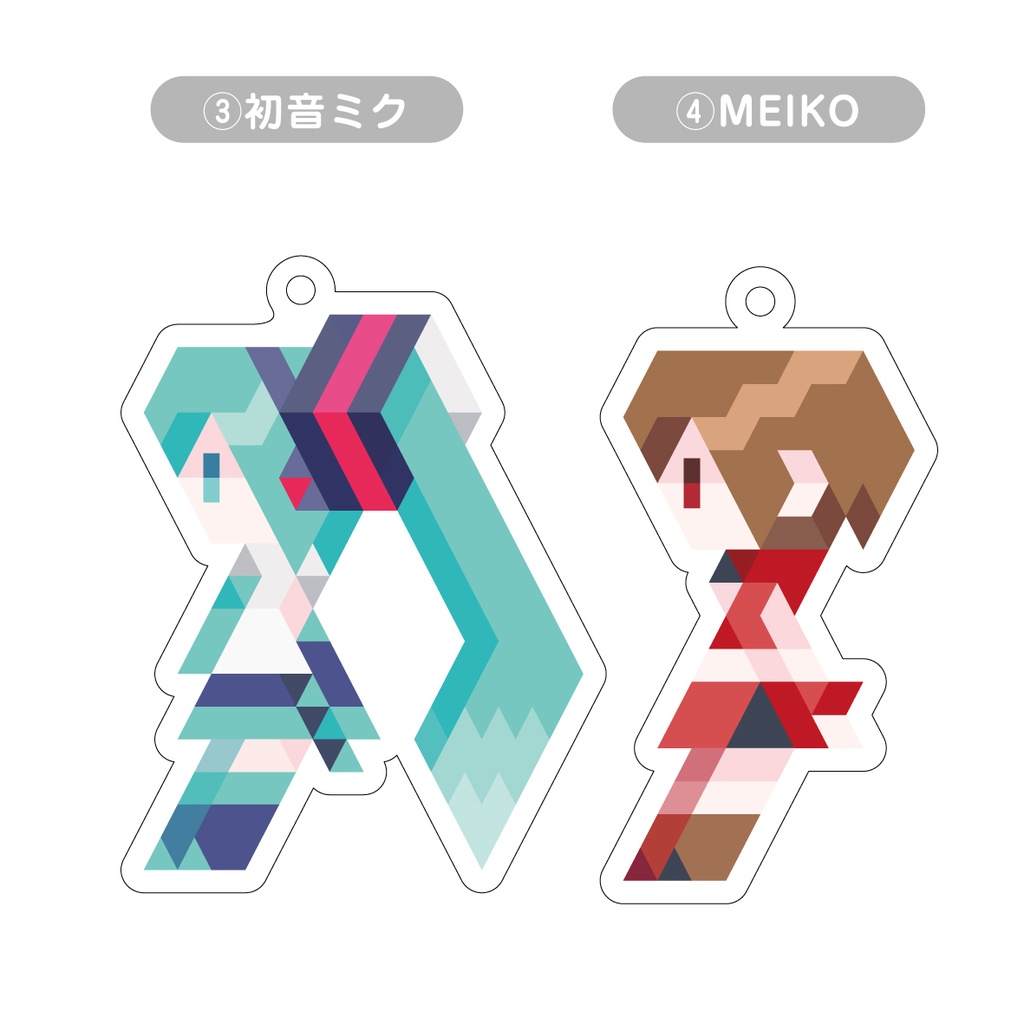 VOCALOID・合成音声キャラなど 三角ドットアクリルキーホルダー