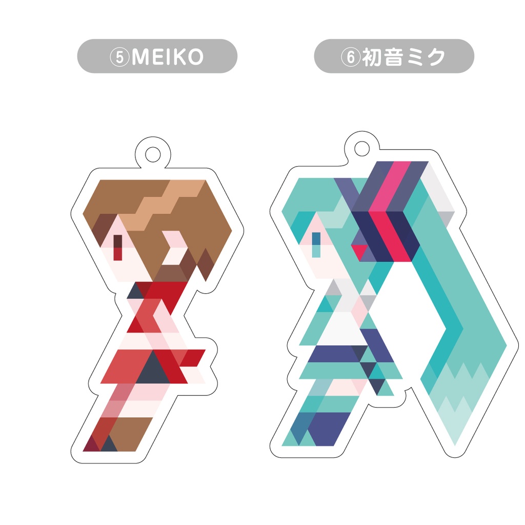 VOCALOID・合成音声キャラなど 三角ドットアクリルキーホルダー