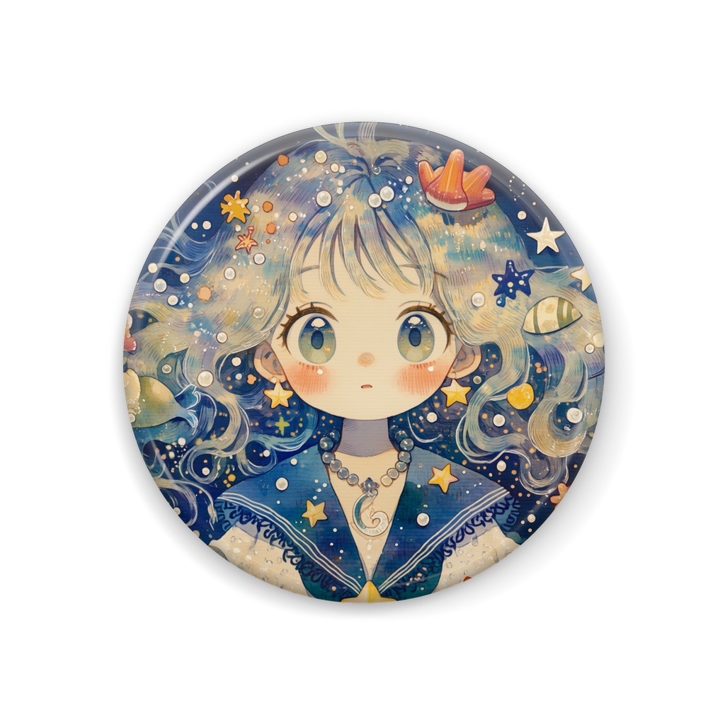 星空と青い瞳の女の子