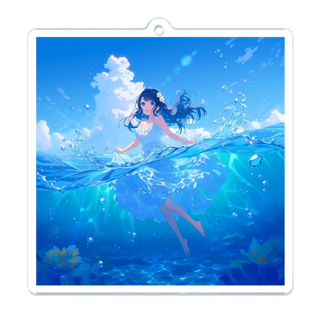 夏の海の少女