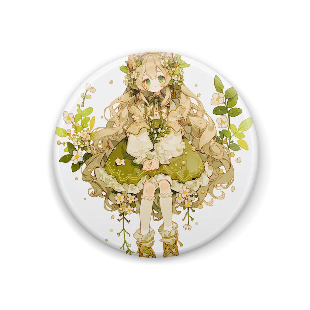 木漏れ日の森の少女|オリジナル缶バッジ 44mm