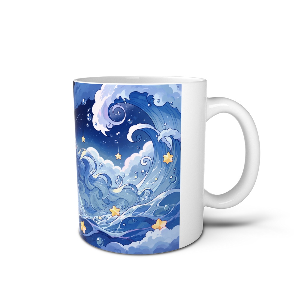 月夜の海と星空のマグカップ