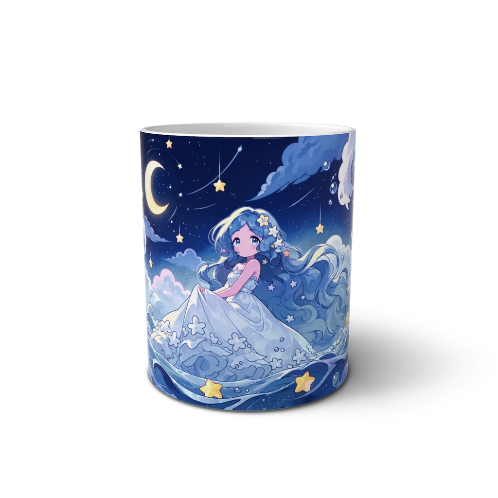 月夜の海と星空のマグカップ