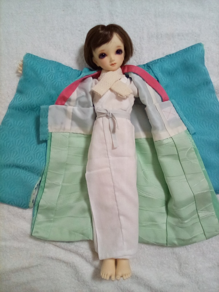 【送料込み】SDM 40cmドール 着物 振り袖セット 天色