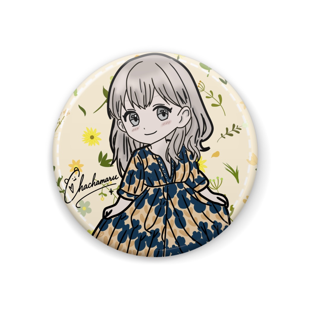 花ワンピちゃちゃ(缶バッジ)