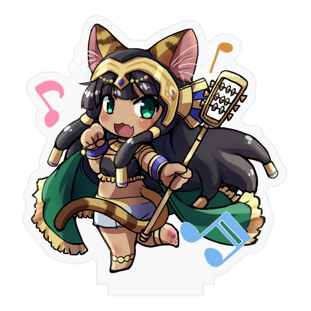 アクリルスタンド「響奏の愛猫神・バステト」(70x70mm)
