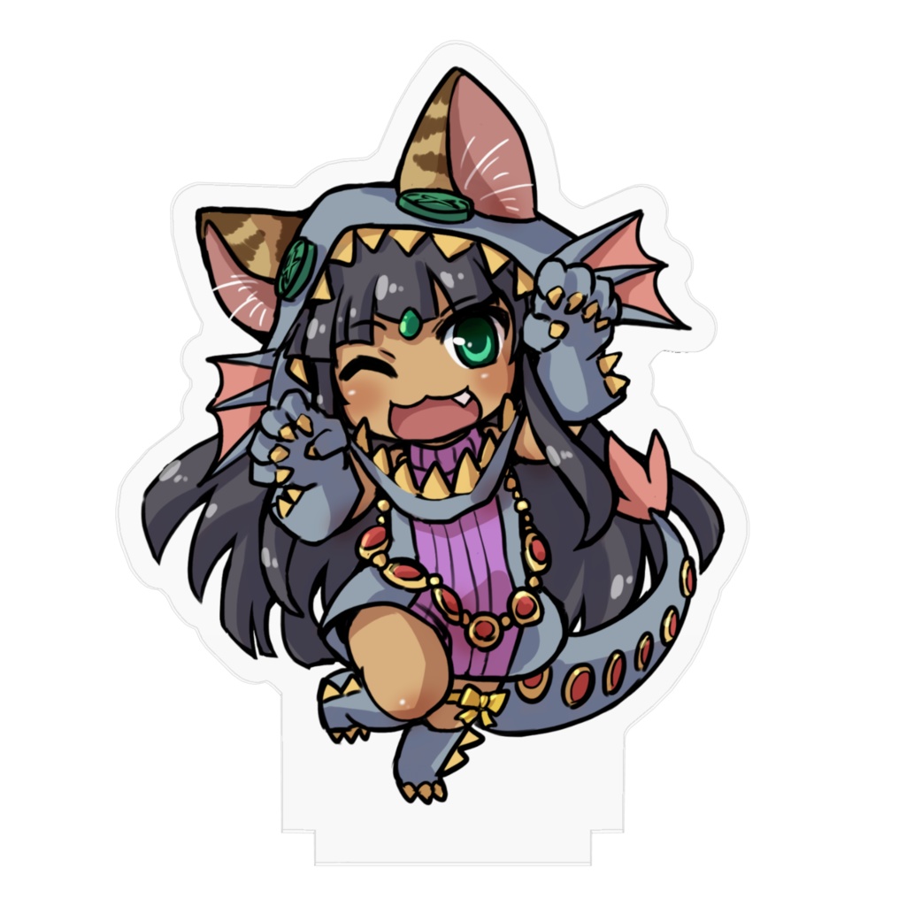 アクリルスタンド「古城の守り猫・バステト」(70x70mm)