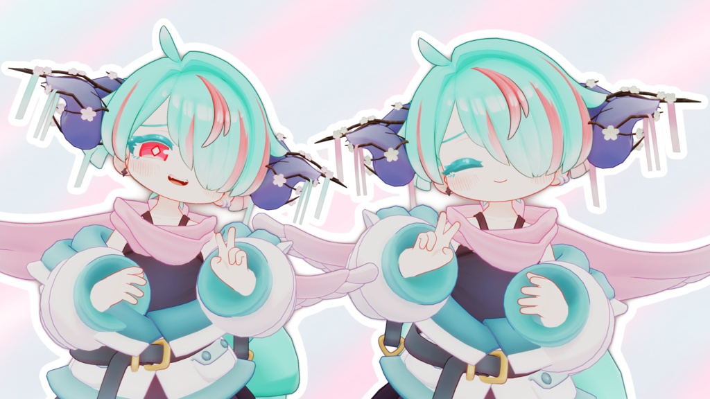 【イオ・ドラゴニュート対応】花時の角飾り【PB対応】